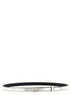 Gucci Silver Calfskin Thin Belt
