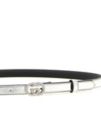 Gucci Silver Calfskin Thin Belt