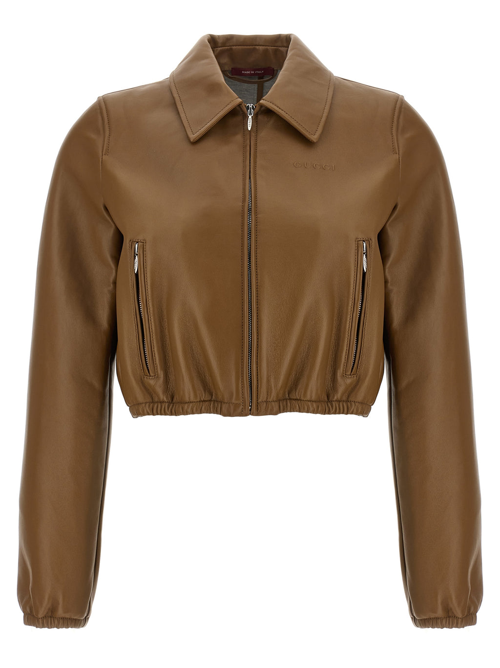 Gucci Beige Lamb Leather Leather Jacket
