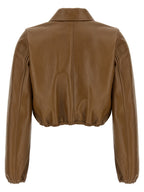 Gucci Beige Lamb Leather Leather Jacket