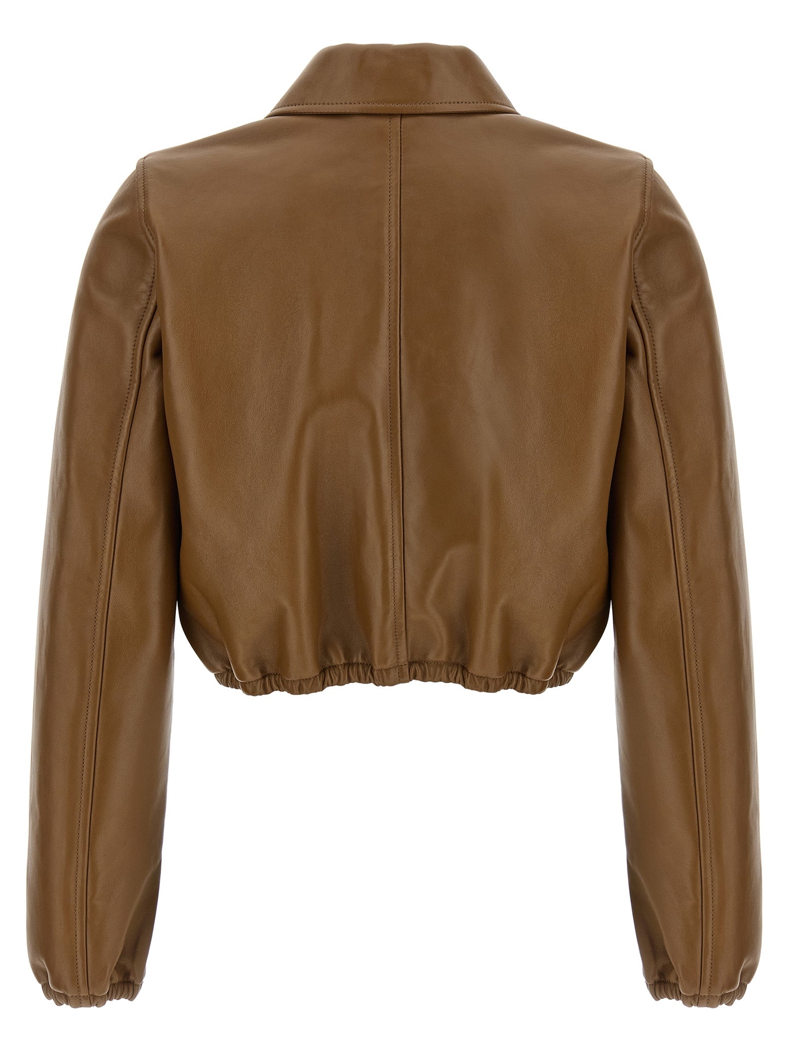 Gucci Beige Lamb Leather Leather Jacket