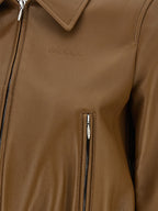 Gucci Beige Lamb Leather Leather Jacket