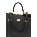 Dolce & Gabbana Sort Kalveskind Bos Taurus Skuldertaske