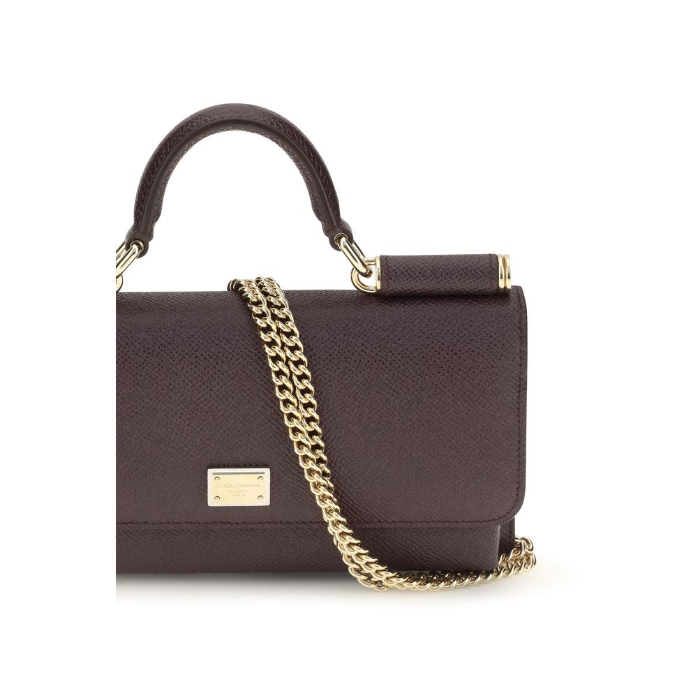 Dolce & Gabbana Brun Kalveskind Bos Taurus Skuldertaske