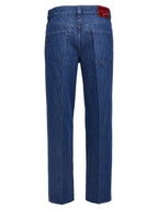 Gucci Blue Cotton Straight-Leg Jeans