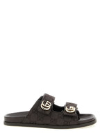Gucci Brown Cotton Slides