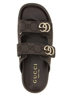 Gucci Brown Cotton Slides
