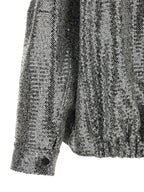 PINKO Silver Polyester Bomber