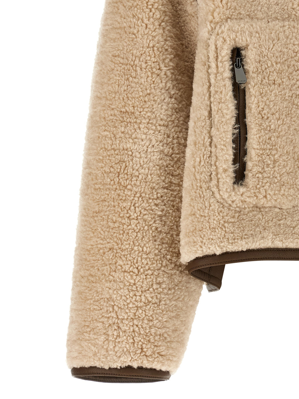 PINKO Beige Polyester Full-Length Jacket