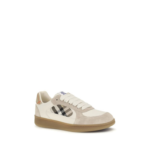 Burberry beige kalveskinds-sneakers med lavt skaft