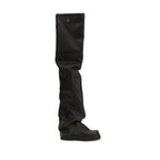 The Attico Black Polyurethane Over The Knee
