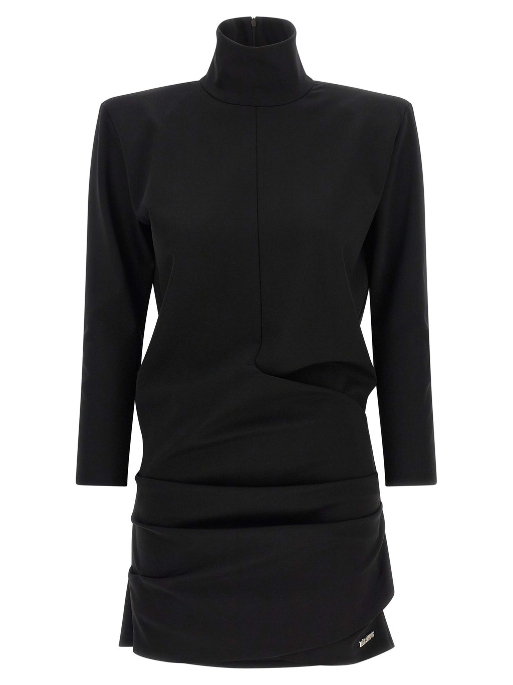 The Attico Black Viscose Short Dress