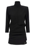The Attico Black Viscose Short Dress