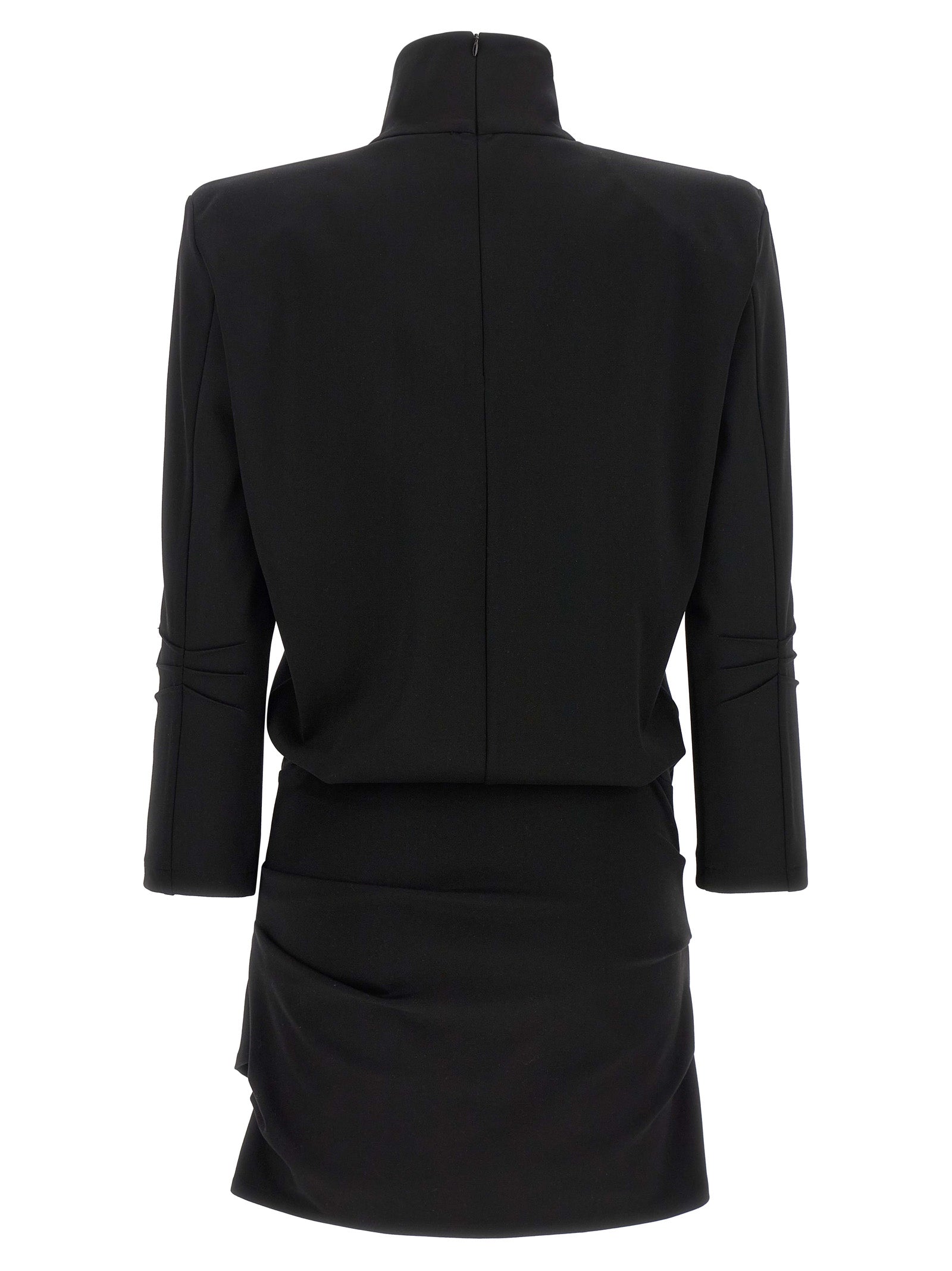 The Attico Black Viscose Short Dress