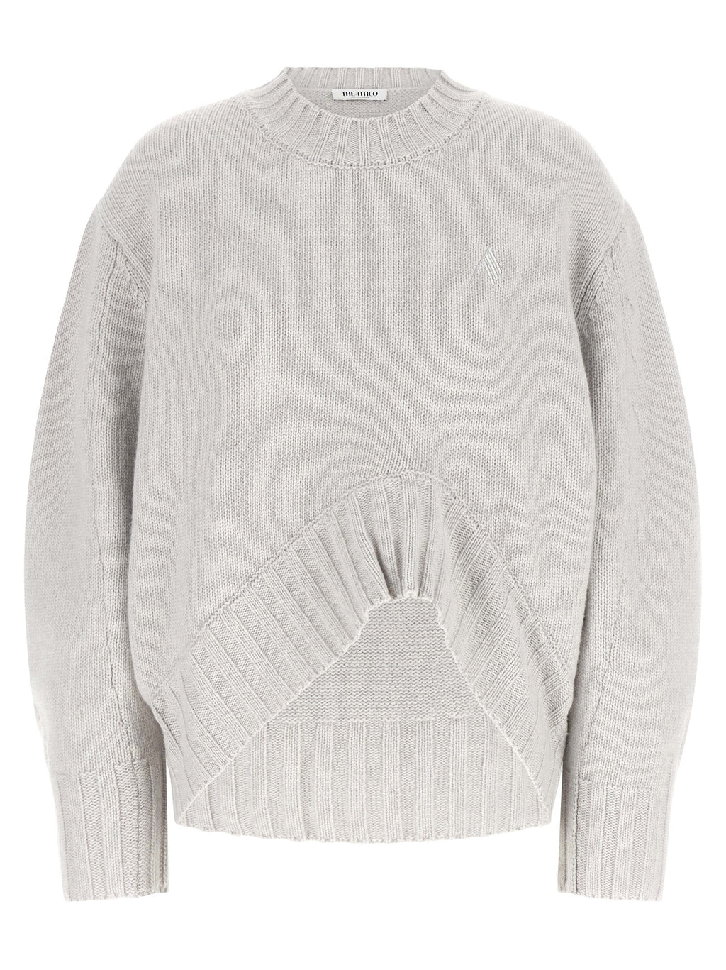 The Attico Gray Virgin Wool Cardigan