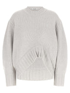 The Attico Gray Virgin Wool Cardigan