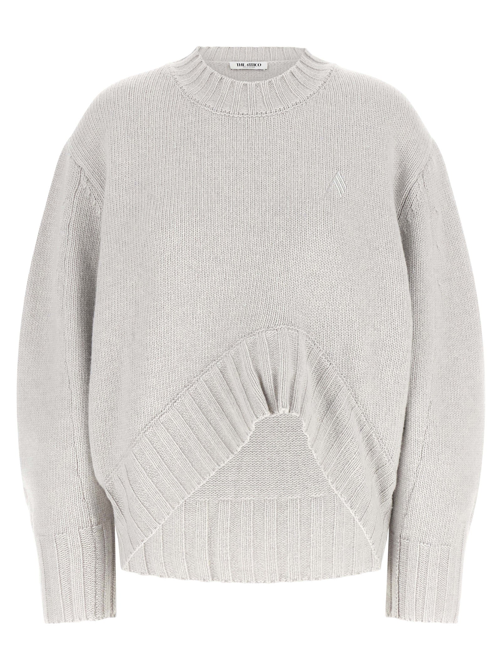 The Attico Gray Virgin Wool Cardigan