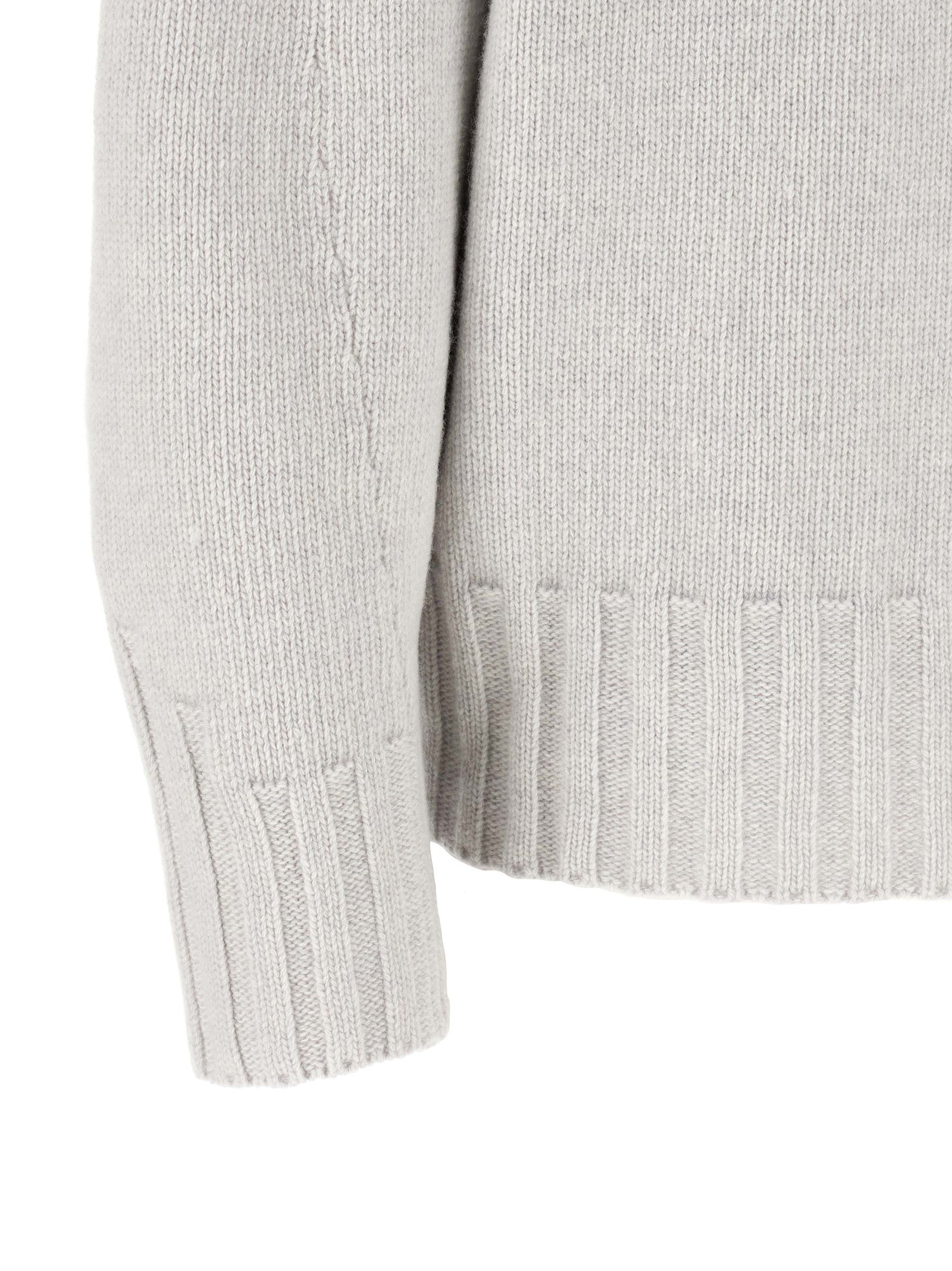 The Attico Gray Virgin Wool Cardigan