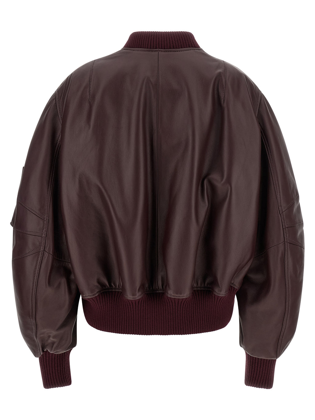 The Attico Bordeaux Lamb Leather Leather Jacket