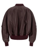 The Attico Bordeaux Lamb Leather Leather Jacket