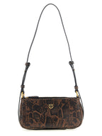 PINKO Brown Calfskin Crossbody Bag