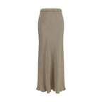 Max Mara Beige Silk Long Skirt