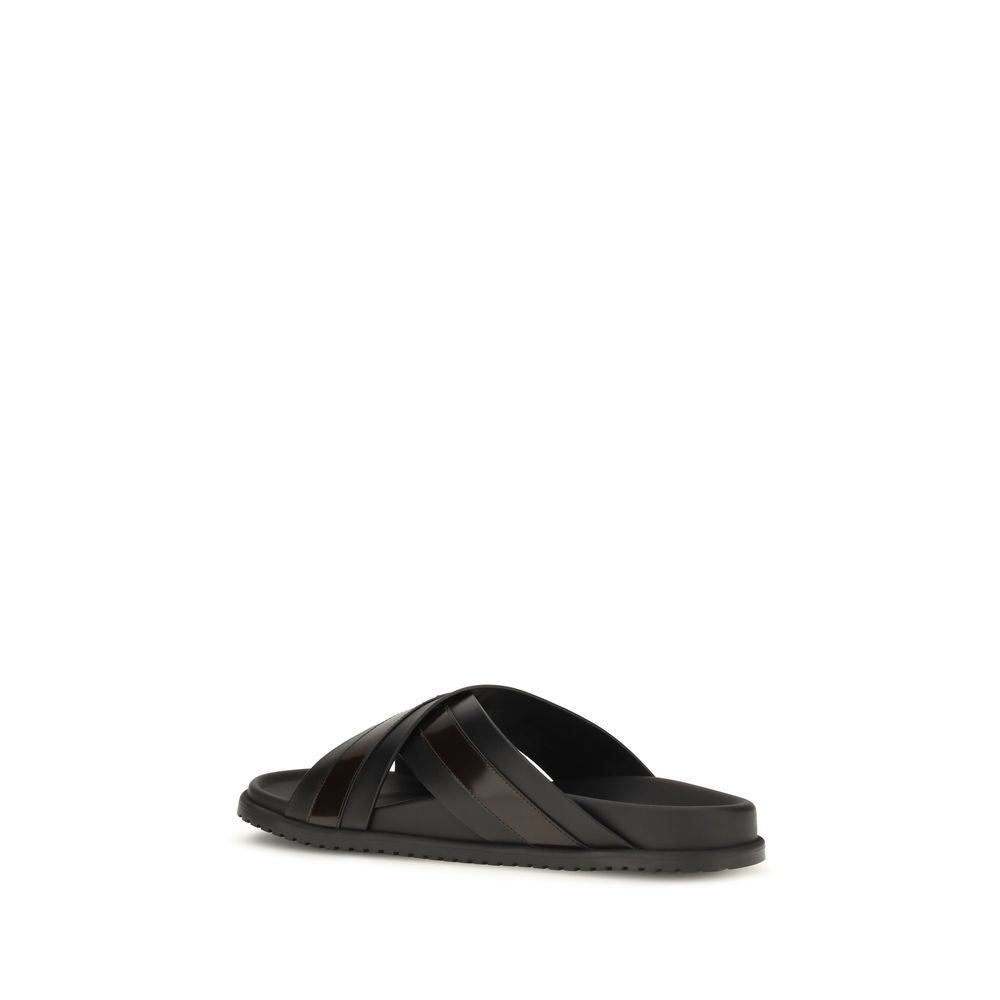 Dolce & Gabbana sorte sandaler i kalveskind