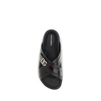 Dolce & Gabbana sorte sandaler i kalveskind
