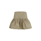 Ganni Beige Cotton Mini Skirt