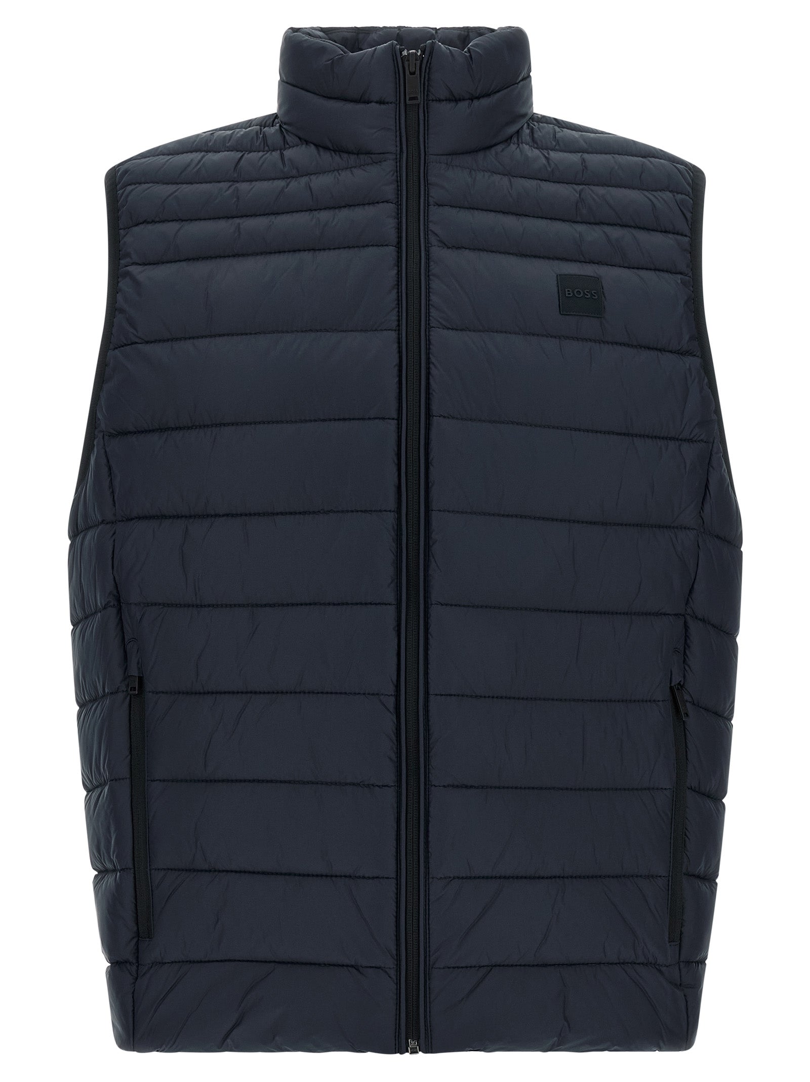 Hugo Boss Blue Recycled Polyamide Sleeveless Jacket