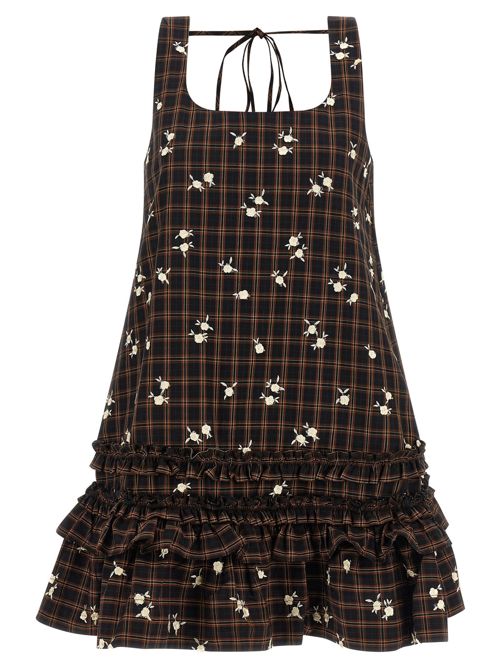 Ganni Brown Organic Cotton Short Dress
