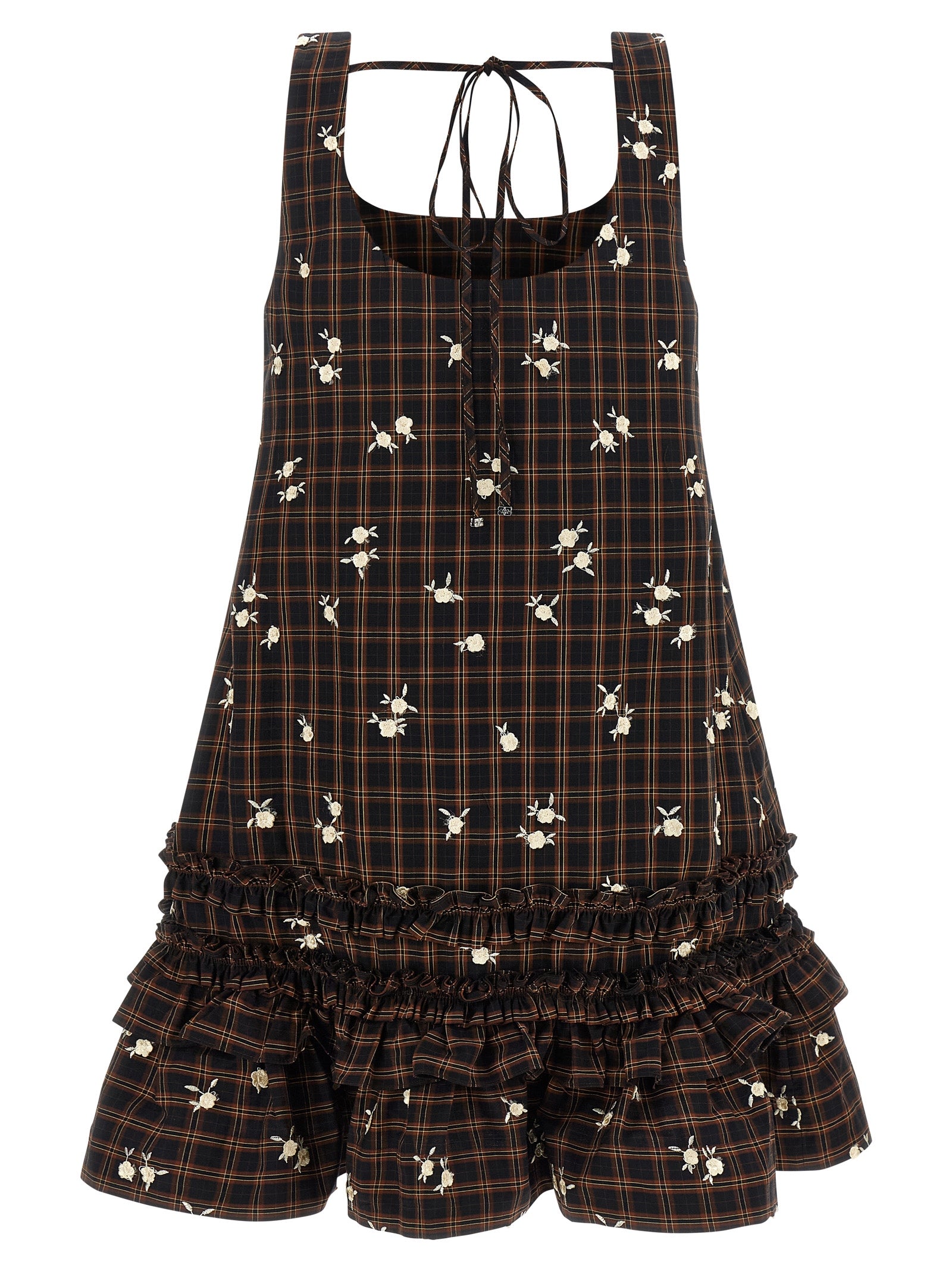 Ganni Brown Organic Cotton Short Dress