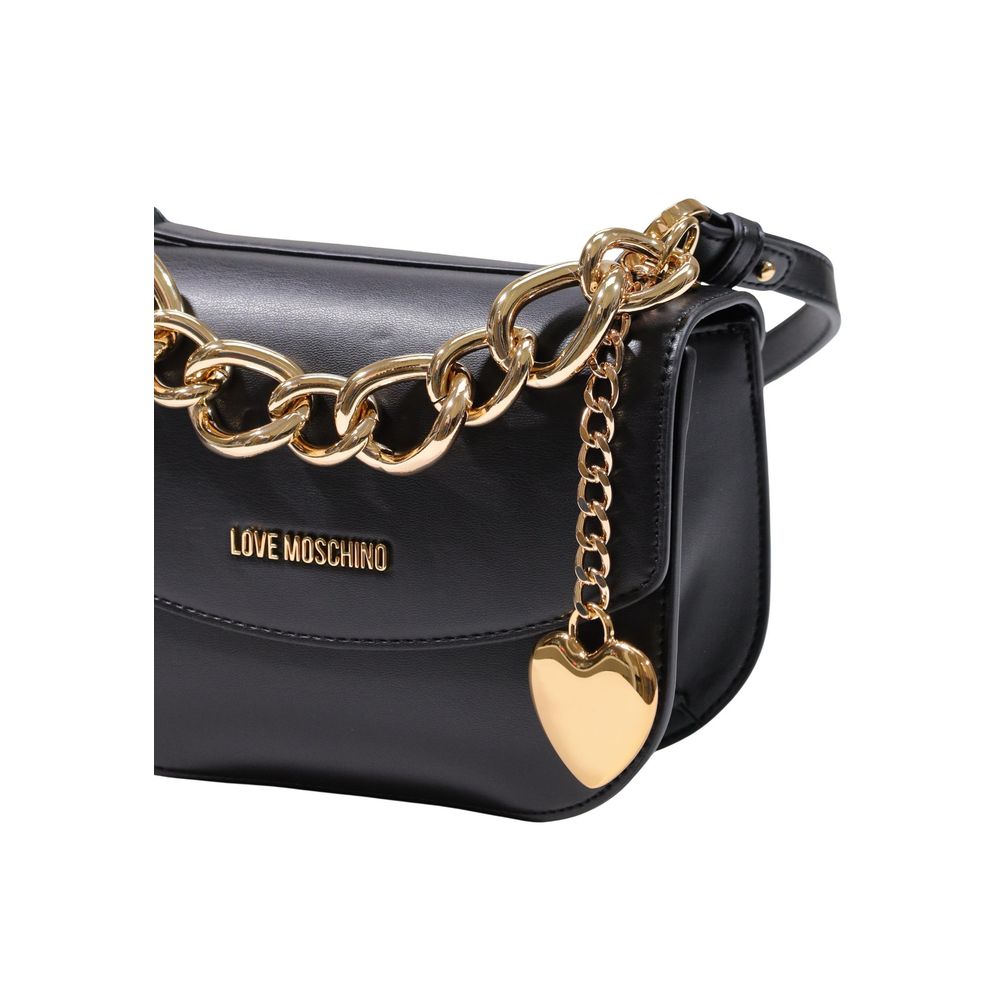 Torebka Love Moschino, czarna, poliester