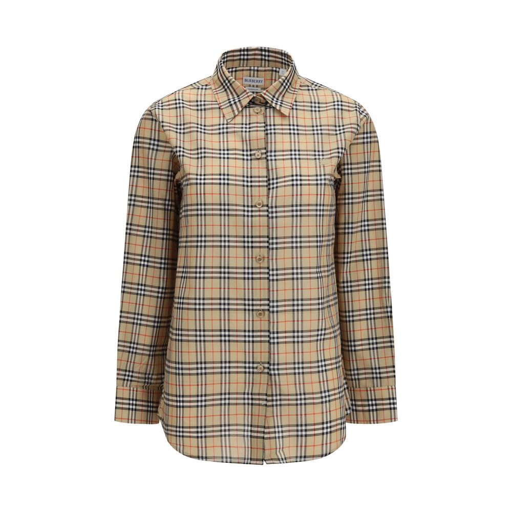 Burberry Beige Bomuldsmønstret Skjorte