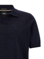 Hugo Boss Blue Virgin Wool Polo Shirt