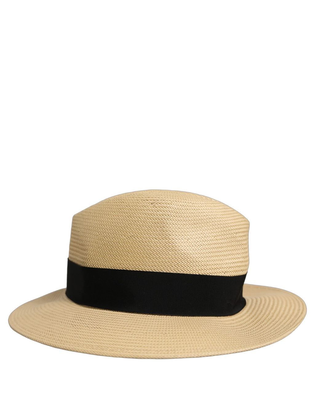 Dolce & Gabbana Men Beige Paper Straw Fedora Panama Capello Hat