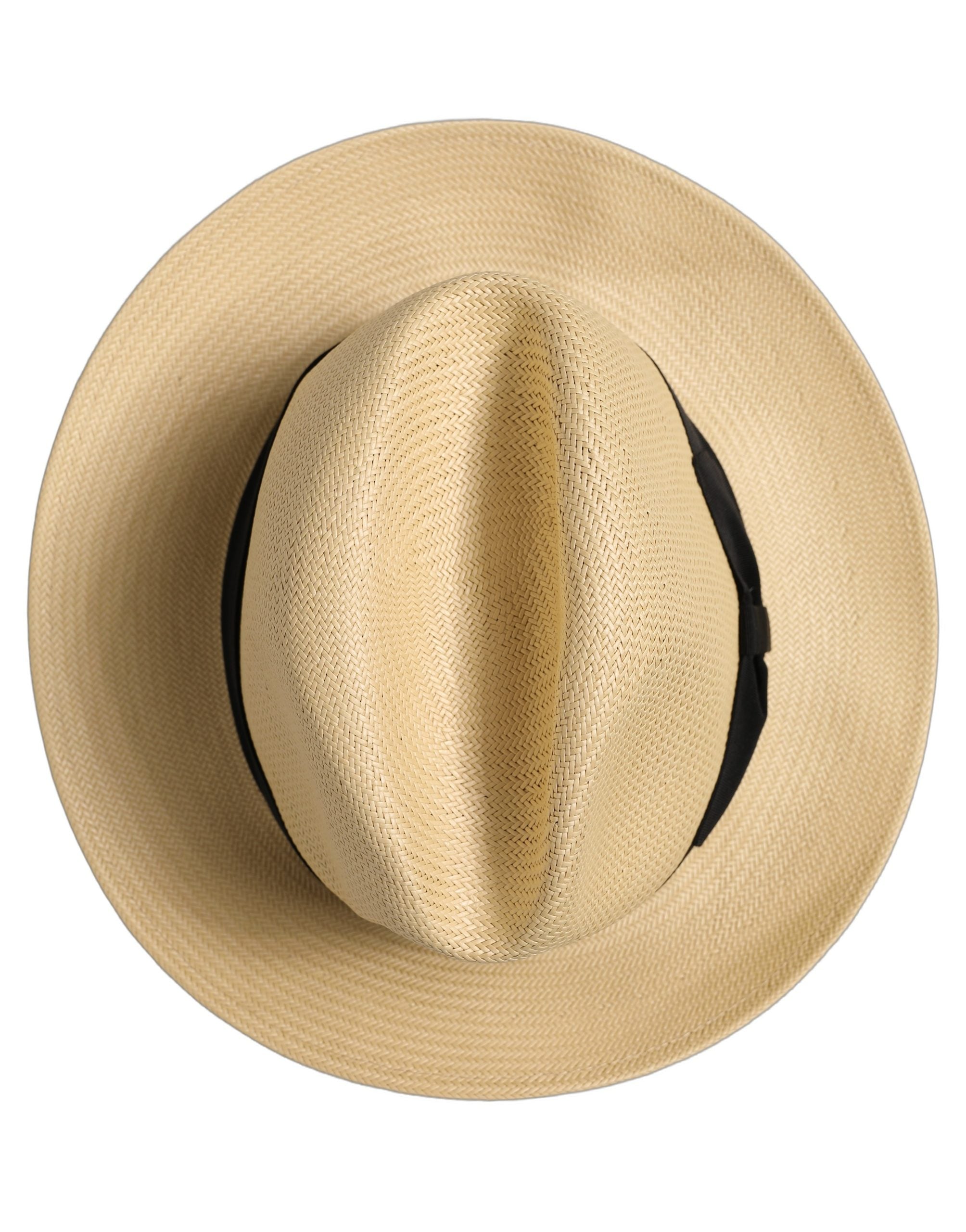 Dolce & Gabbana Men Beige Paper Straw Fedora Panama Capello Hat