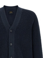Hugo Boss Blue Cotton Cardigan