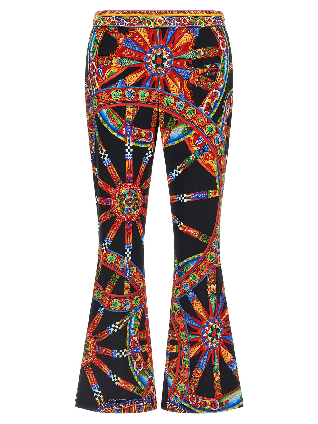 Dolce & Gabbana Multicolor Silk Flared Pants