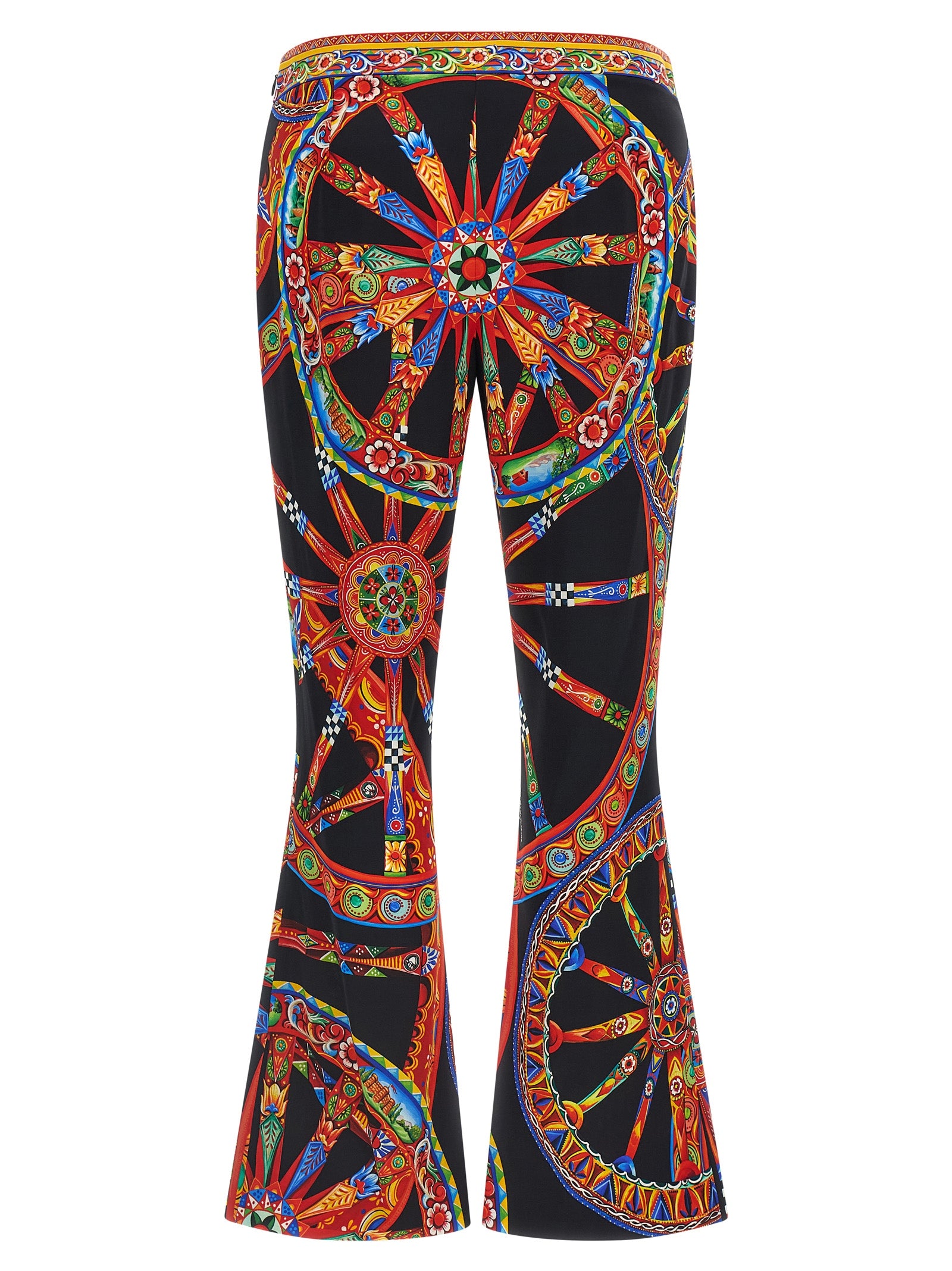 Dolce & Gabbana Multicolor Silk Flared Pants