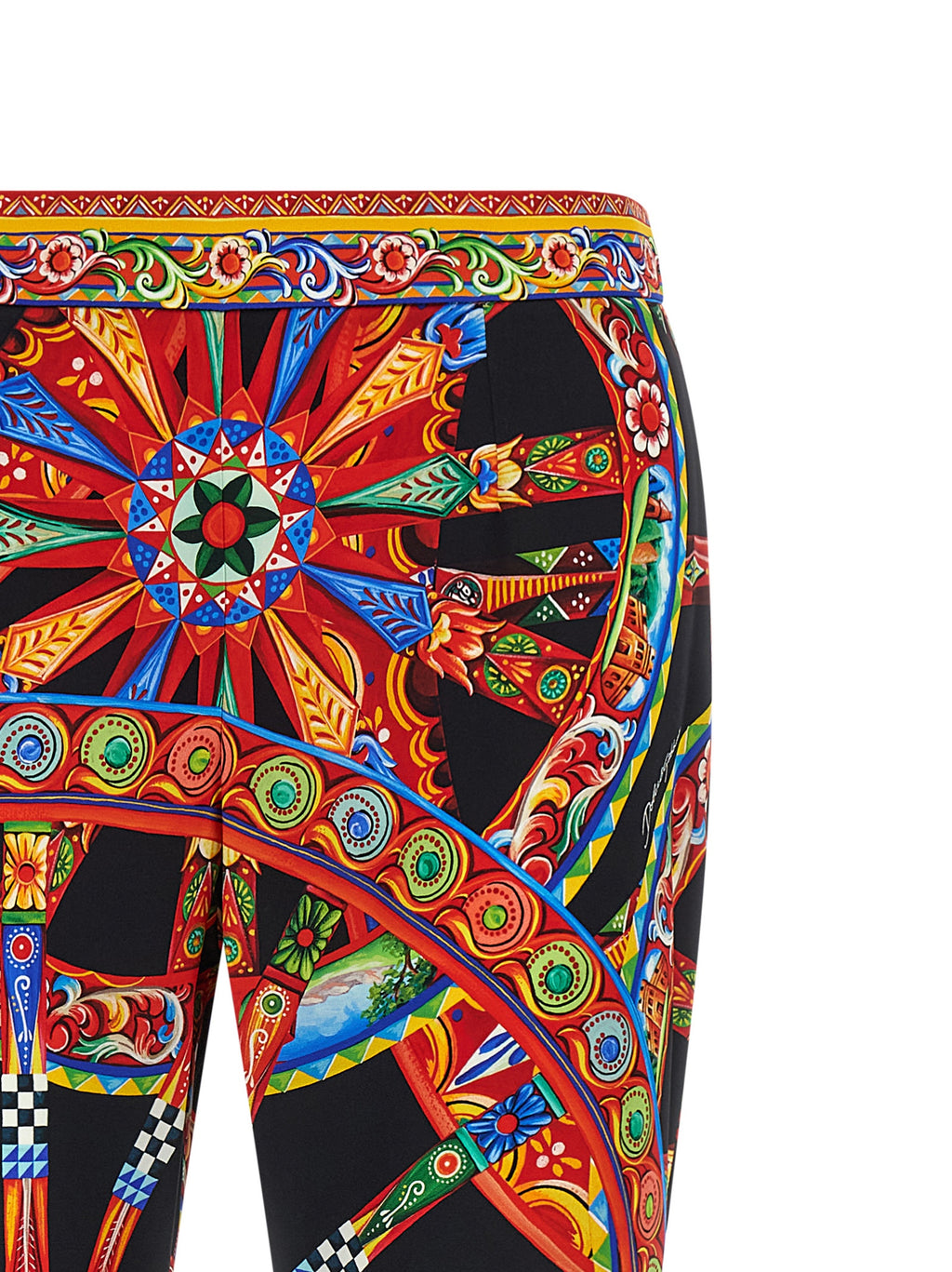 Dolce & Gabbana Multicolor Silk Flared Pants