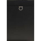 Ferragamo Black Calf Leather Bos Taurus Shoulder Bag