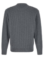 Hugo Boss Gray Cotton Cardigan