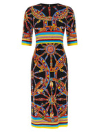 Dolce & Gabbana Multicolor Silk Midi Dress