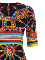 Dolce & Gabbana Multicolor Silk Midi Dress