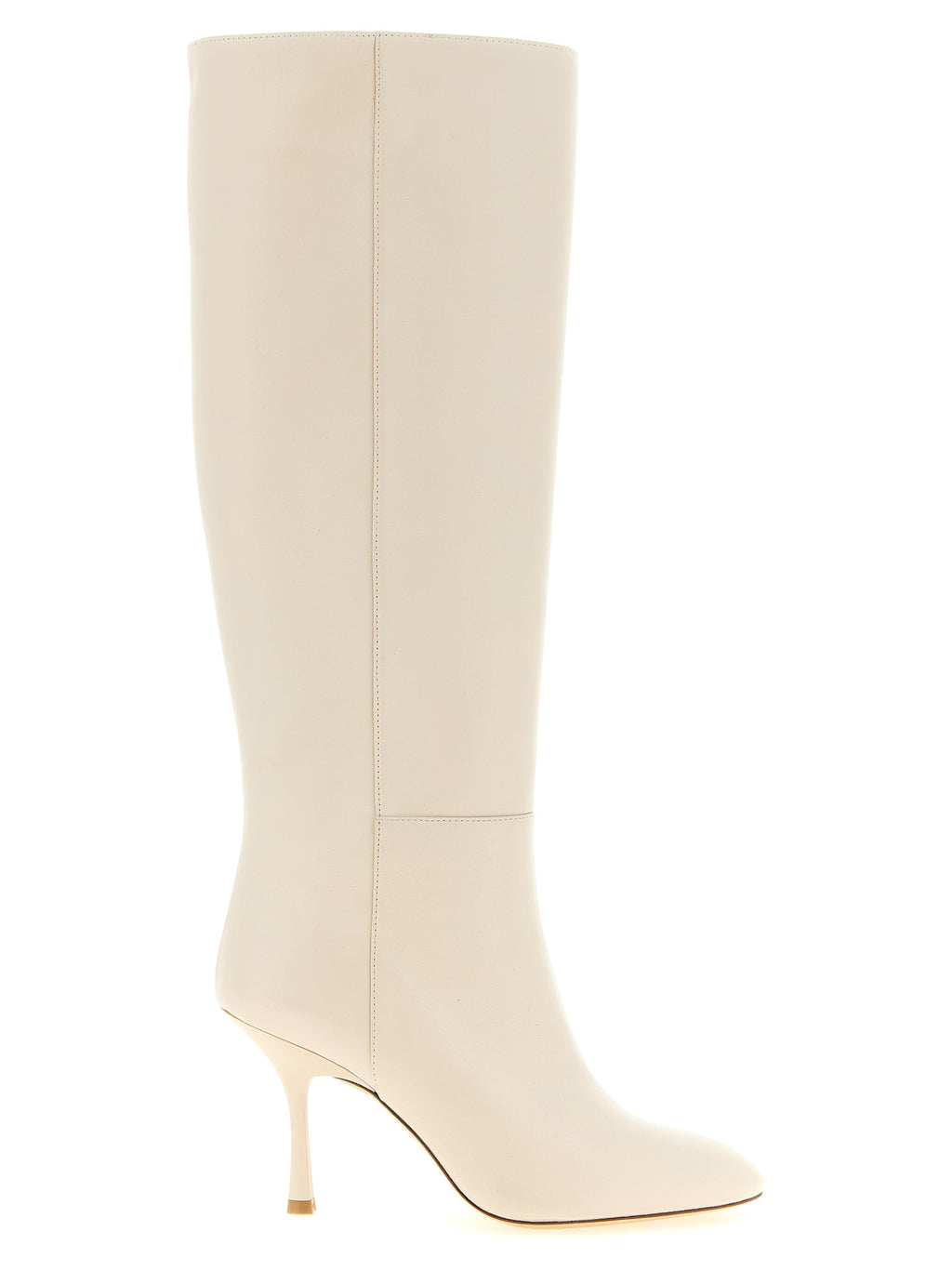 Stuart Weitzman White Lamb Leather Over The Knee