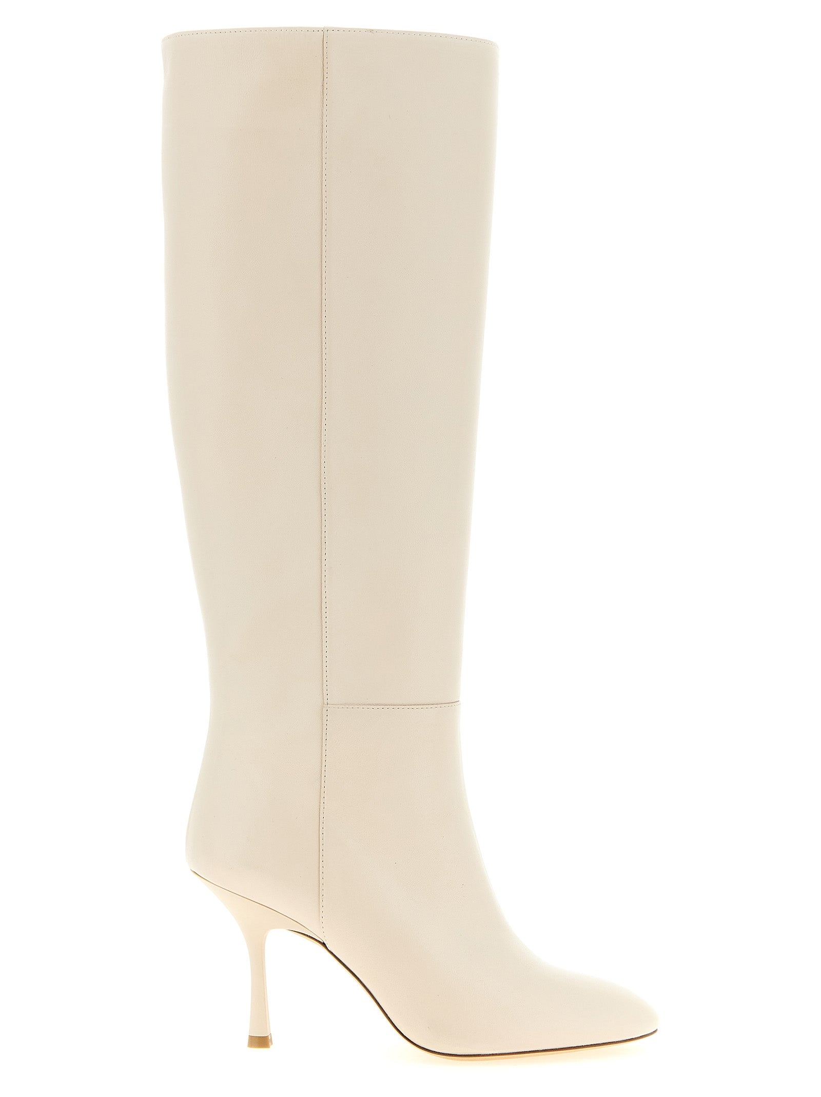 Stuart Weitzman White Lamb Leather Over The Knee