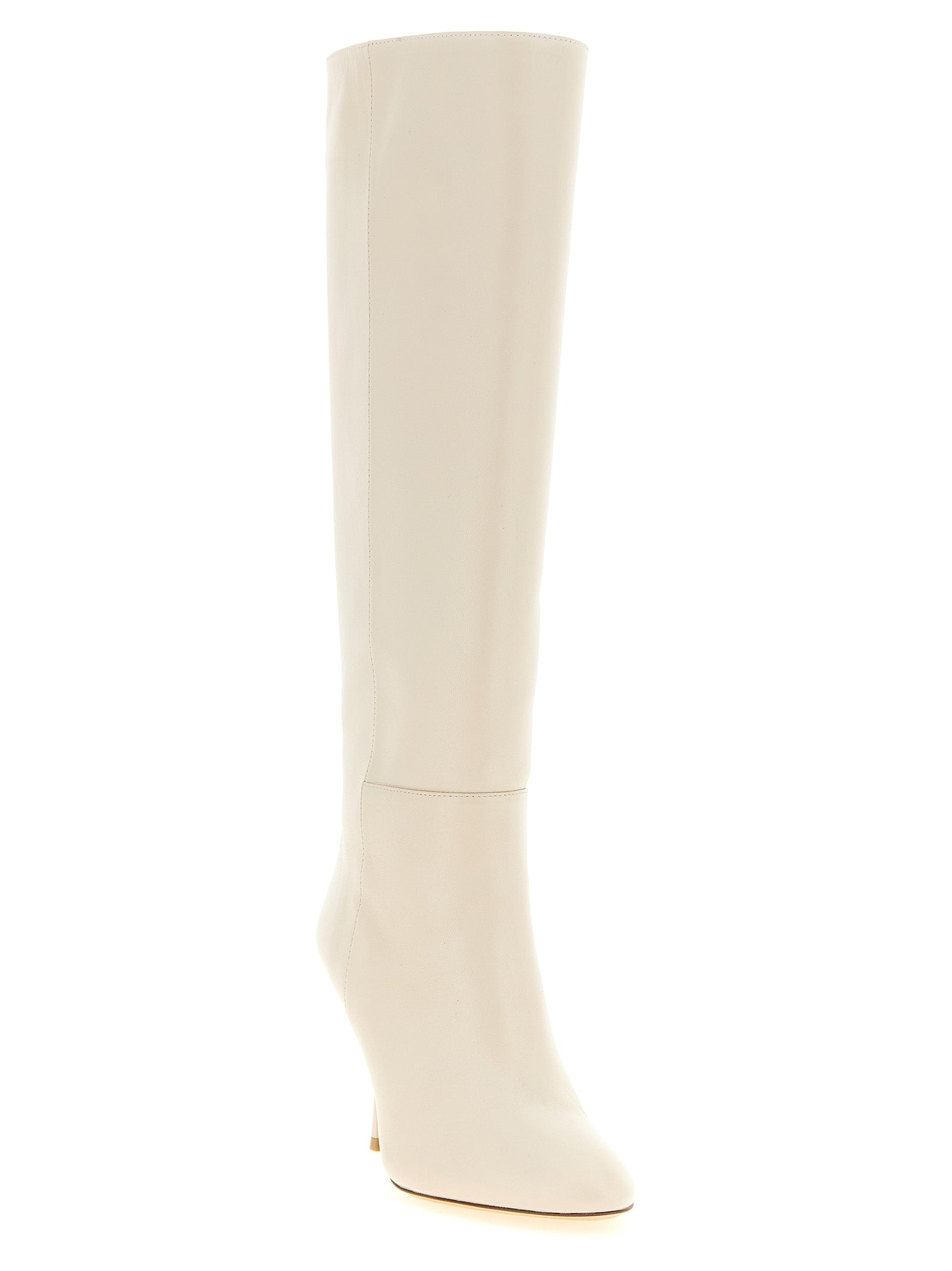 Stuart Weitzman White Lamb Leather Over The Knee