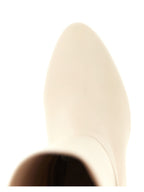 Stuart Weitzman White Lamb Leather Over The Knee