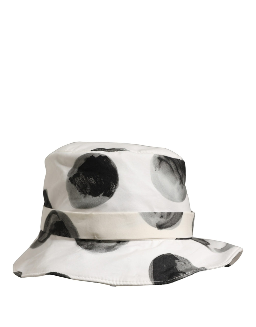Dolce & Gabbana White Cotton Big Polka Dot Pattern Bucket Hat